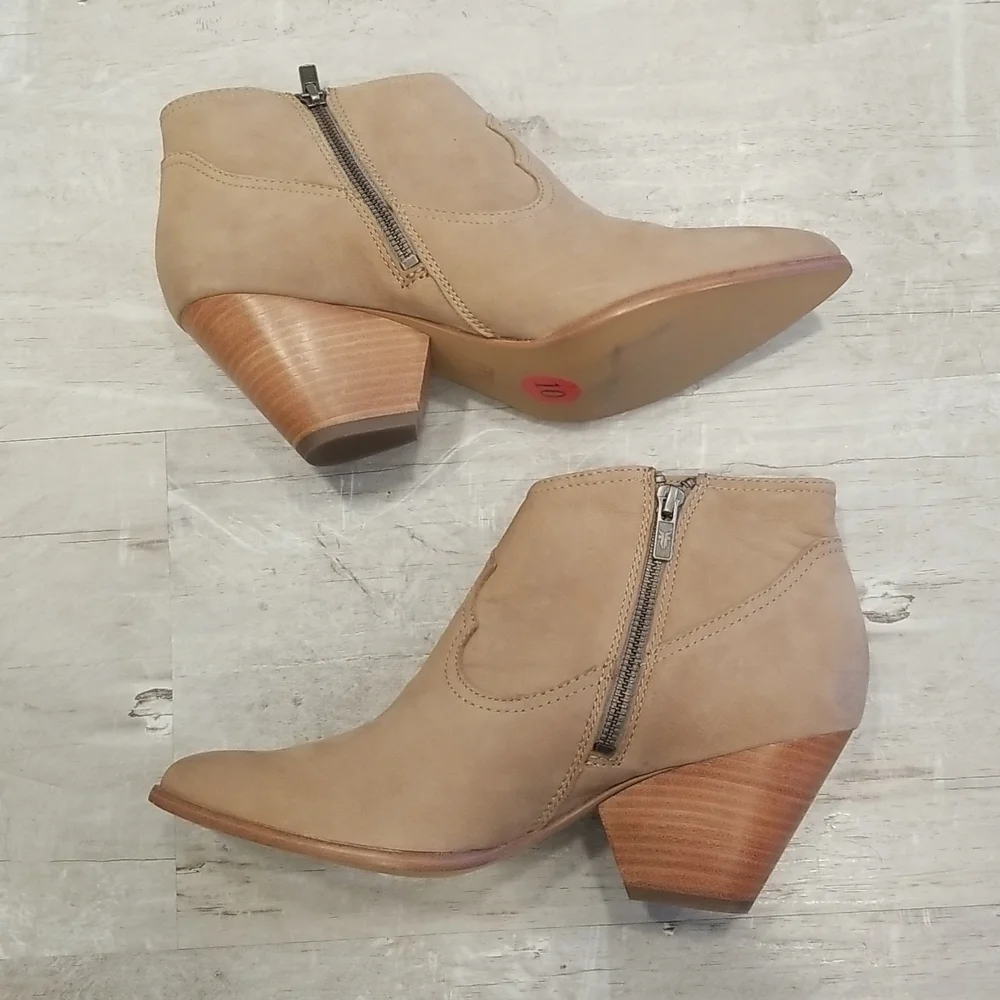💕FRYE💕 Rory Bootie Ash Cowboy Ankle Western Boots Pointed Toe Leather 10 NWOT